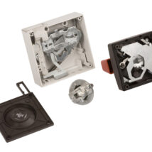 Napęd drzwiowy czerwono-żółty z blokadą NZM2-XTVDVR 260180