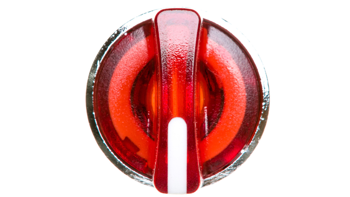 Napęd przełącznika 3 położeniowy czerwony z podświetleniem z samopowrotem ZB4BK1543