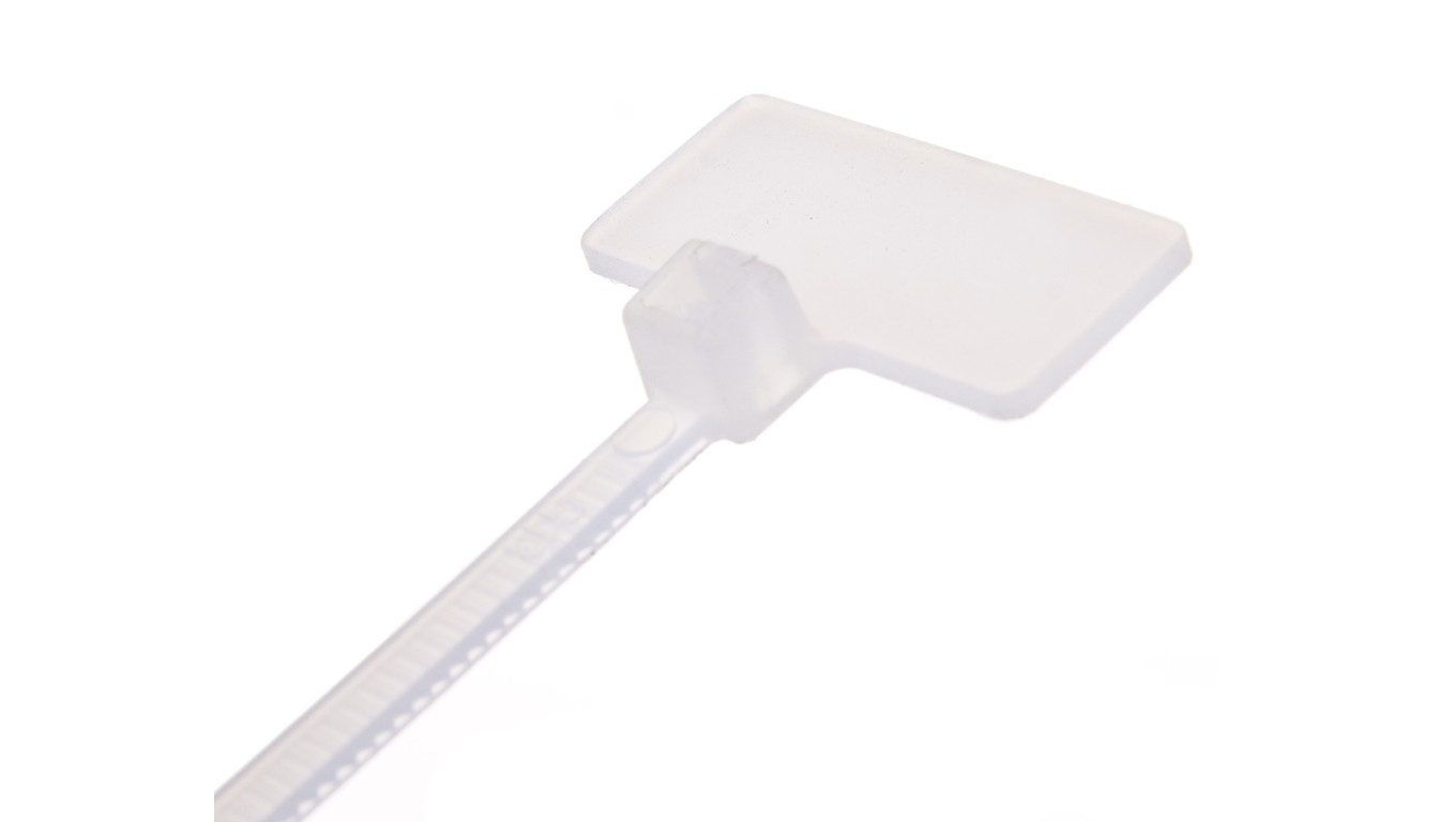 Opaska kablowa z tabliczką opisową TKOT 11/3 biała E01TK-01030200301 /100szt./