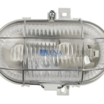 Oprawa kanałowa OVAL 1x60W E27 IIkl. 230V IP44 z siatką metal. wzmocnioną, biała, kl. pryzmatyczny 320170/EU