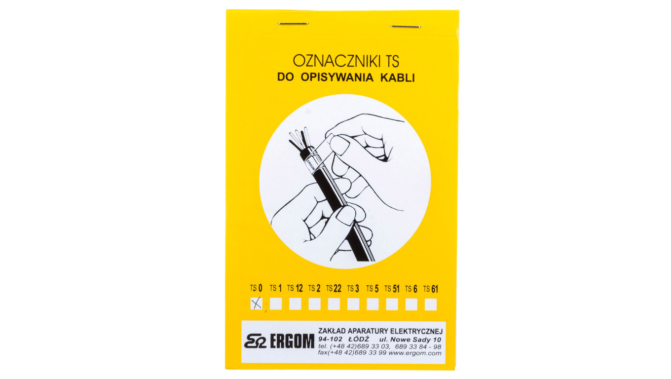 Oznacznik do opisywania ręcznego TS 0 biały E04ZP-02010100100 /910szt./