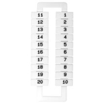 Oznacznik do złączek (EURO) 2,5-70mm2 /1-20/ biały 43192 /1 blister=20 szt/