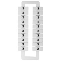Oznacznik do złączek (EURO) 2,5-70mm2 /3/ biały 43192 /1 blister=20 szt/