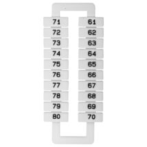 Oznacznik do złączek (EURO) 2,5-70mm2 /61-80/ biały 43192 /1 blister=20 szt/