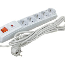 Przedłużacz przeciwprzepięciowy 5-gniazd z/u ACAR F5 5m szary