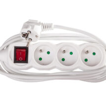Przedłużacz z wyłącznikiem 3-gniazda z/u 2m /H05VV-F 3G1/ biały P1312