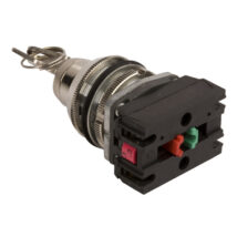 Przełącznik 2 położeniowy klucz 30mm srebro 1Z 1R bez samopowrotu W0-NEF30-B XY