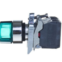 Przełącznik 2 położeniowy pokrętło 22mm zielony 1Z 1R z samopowrotem XB4BK123B5