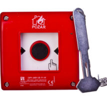 Przycisk ppoż. natynkowy 1Z 1R czerwony z młotkiem OP1-W01-B11-M