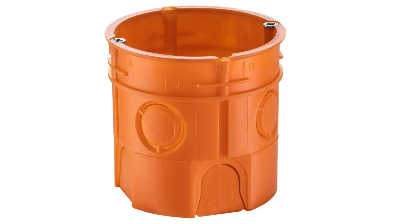 Puszka podtynkowa 60mm głęboka z wkrętami pomarańczowa Z60DFw 33035008 /50szt./