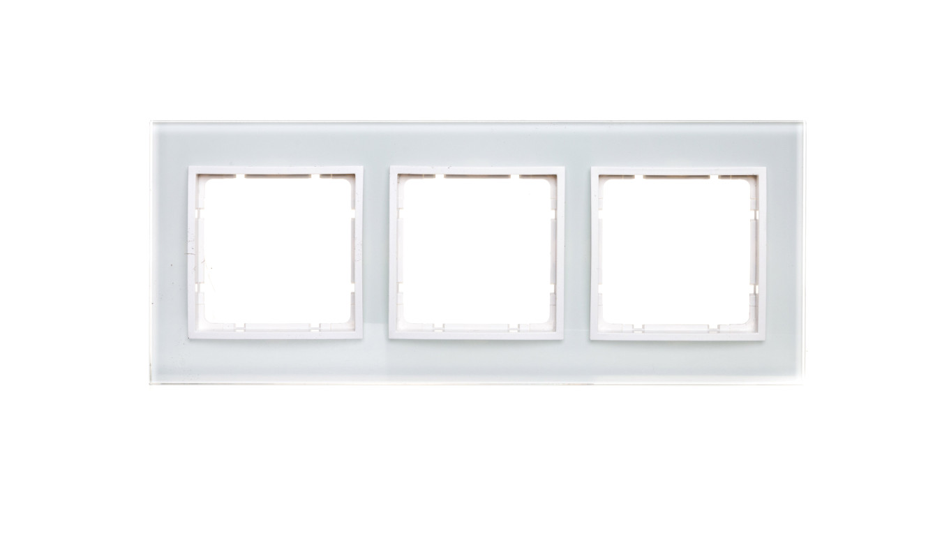 Berker B.7 Ramka 3-krotna szkło białe/biały mat 10136909