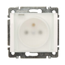 SISTENA LIFE Gniazdo bryzgoszczelne z/u IP44 z klapką arctic 775929