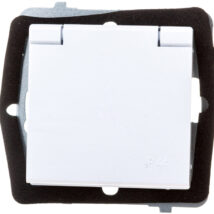 SONATA Gniazdo bryzgoszczelne z/u IP44 klapka biała GPH-1RZ/m/00/w