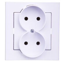 SONATA Gniazdo podwójne b/u białe GP-2R/00