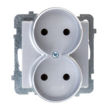 SONATA Gniazdo podwójne b/u srebro mat GP-2RR/m/38