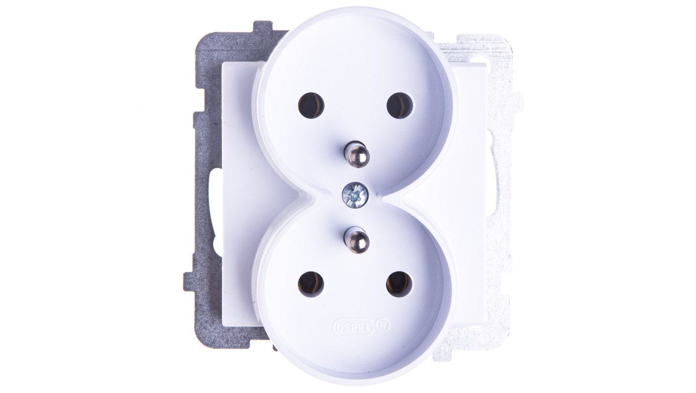 SONATA Gniazdo podwójne z/u białe GP-2RRZ/m/00