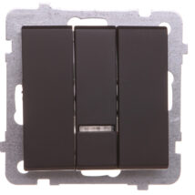 SONATA Łącznik potrójny z podświetleniem czarny metalik ŁP-13RS/m/33