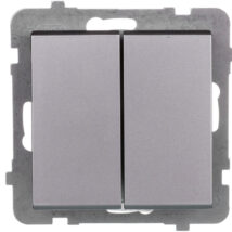 SONATA Przycisk podwójny zwierny srebro mat ŁP-17R/m/38