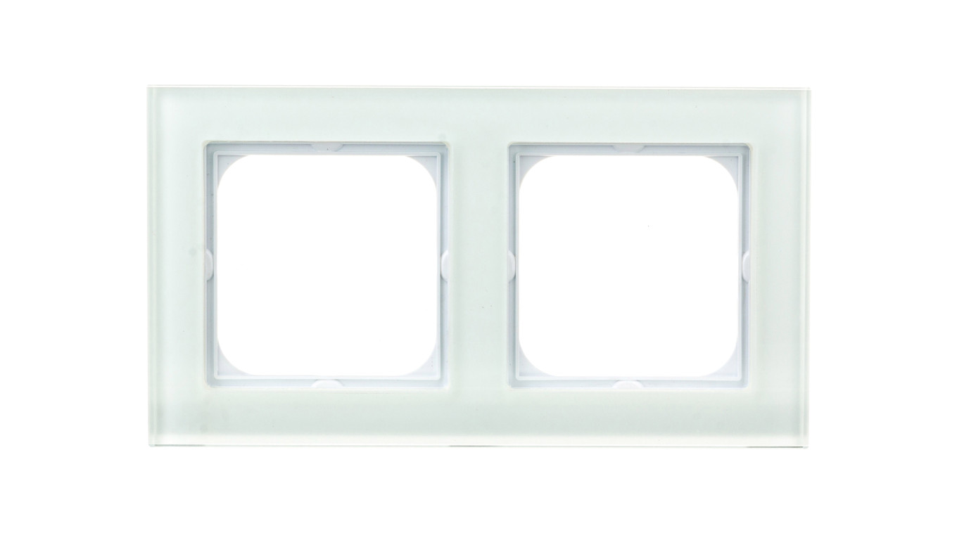 SONATA Ramka podwójna białe szkło R-2RG/31