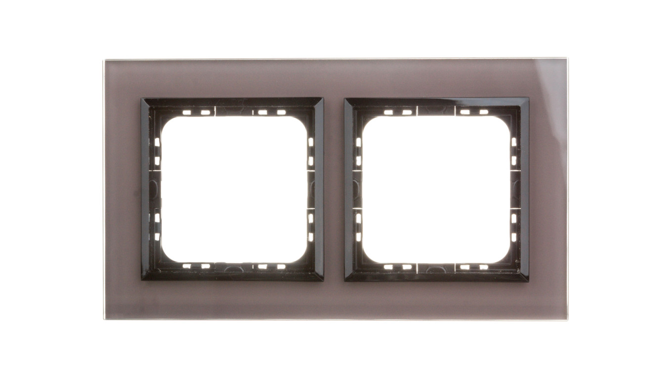 SONATA Ramka podwójna szare szkło / czarna R-2RGC/41/25