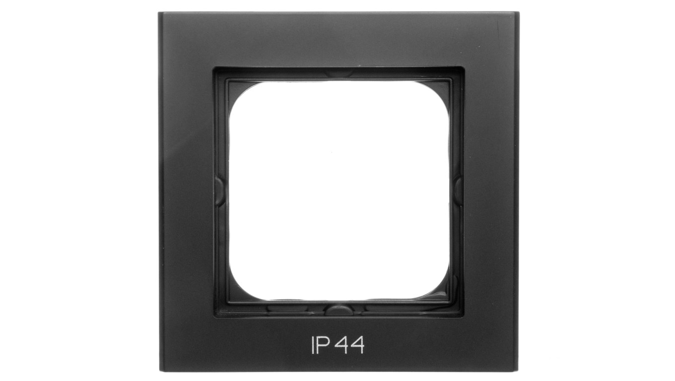 SONATA Ramka pojedyncza do łączników IP44 czarny metalik RH-1R/33