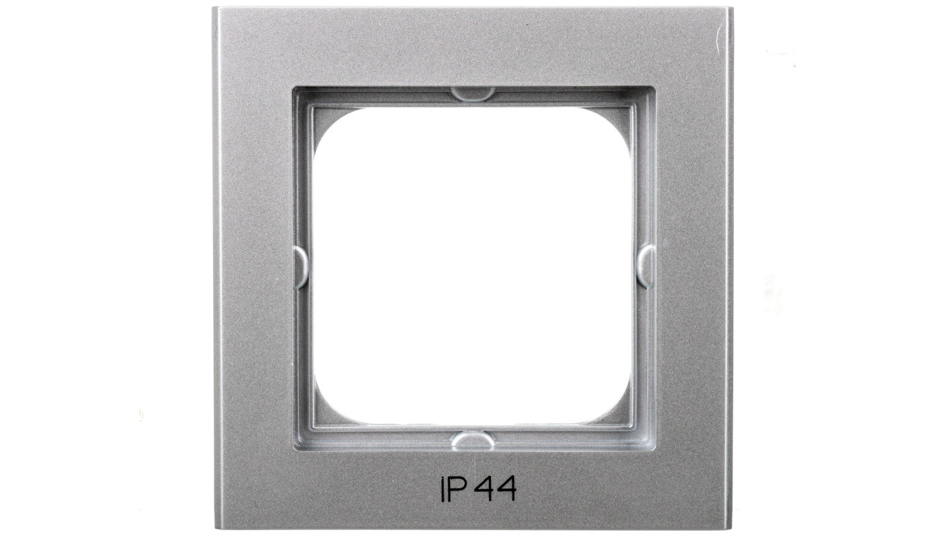 SONATA Ramka pojedyncza do łączników IP44 srebro mat RH-1R/38