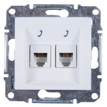 Sedna Gniazdo telefoniczne podwójne RJ11 białe SDN4201121