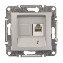 Sedna Gniazdo telefoniczne pojedyncze RJ11 aluminium SDN4101160