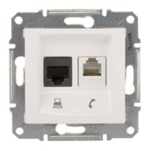 Sedna Gniazdo teleinformatyczne RJ11 RJ45 kat.5e UTP białe SDN5100121