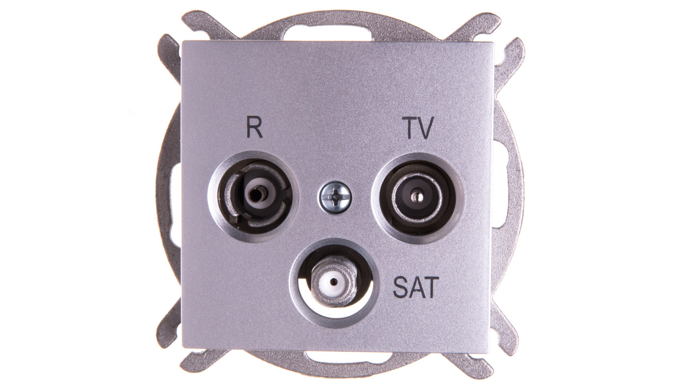 Sentia Gniazdo antenowe RD/TV/SAT końcowe srebrny połysk 1453-56