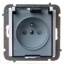 Sentia Gniazdo bryzgoszczelne z/u IP44 z klapką transparentną z przesłonami białe 1466-10