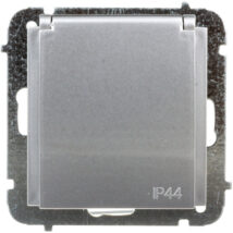 Sentia Gniazdo bryzgoszczelne z/u IP44 z przesłonami srebrny połysk 1436-56