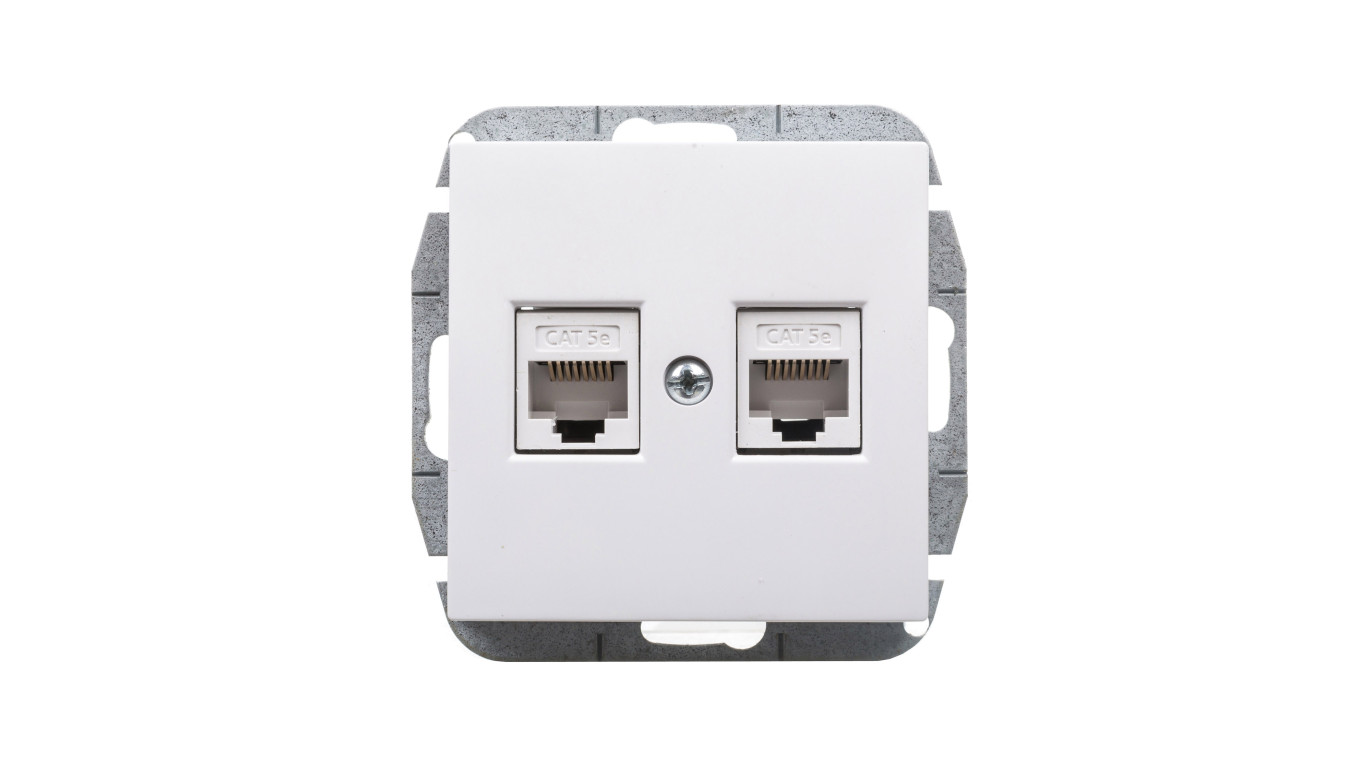 Sentia Gniazdo komputerowe podwójne RJ45 kat.5e białe 1449-10