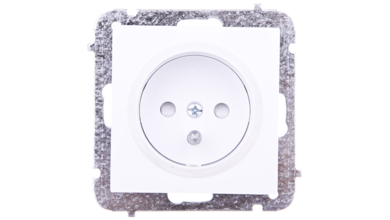 Sentia Gniazdo pojedyncze z/u 16A z przesłonami białe 1434-10