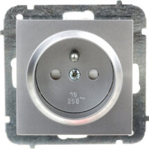 Sentia Gniazdo pojedyncze z/u 16A z przesłonami srebrny połysk 1434-56