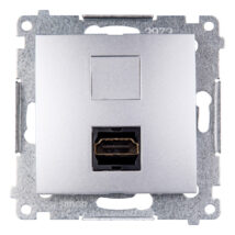 Simon 54 Gniazdo HDMI srebrny mat DGHDMI.01/43