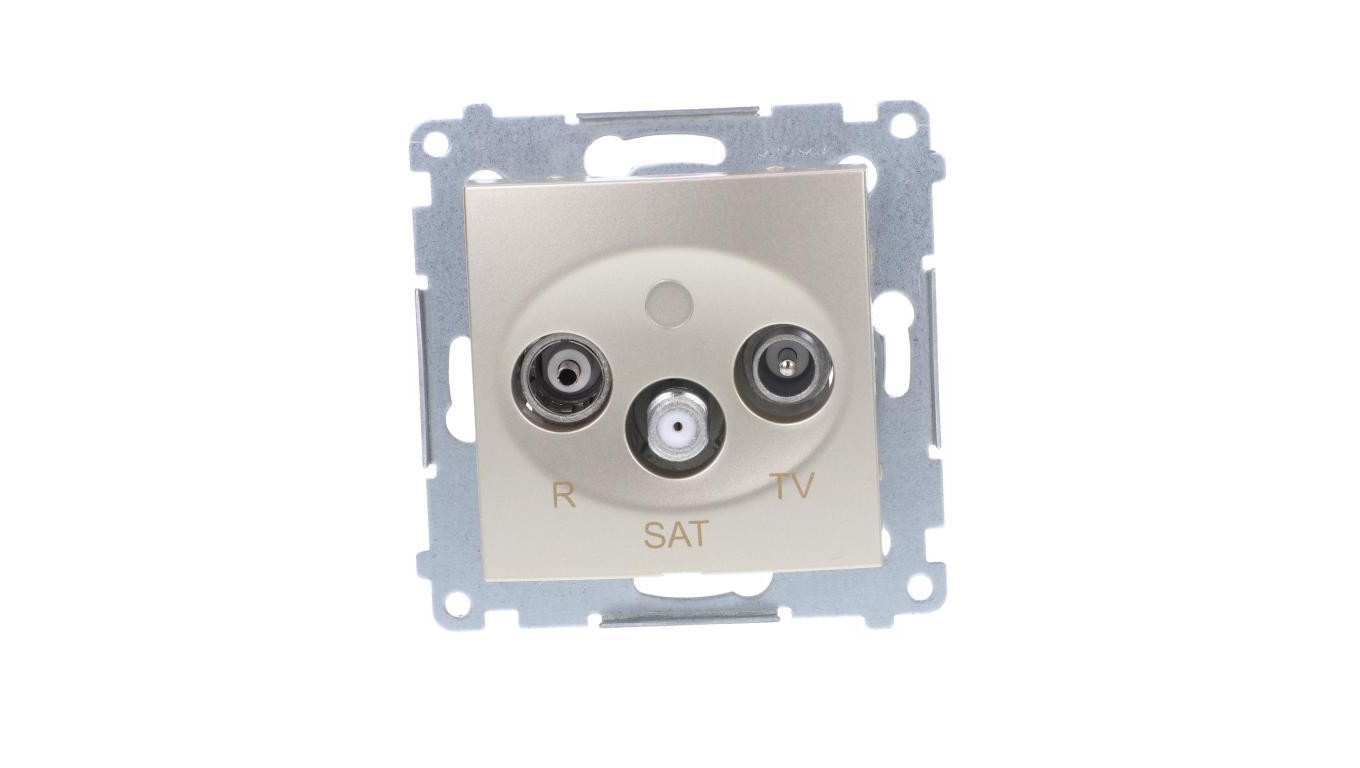 Simon 54 Gniazdo antenowe RD/TV/SAT przelotowe złoty mat DASP.01/44