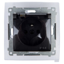 Simon 54 Gniazdo bryzgoszczelne z/u IP44 z klapką transparentną antracyt DGZ1BZ.01/48A