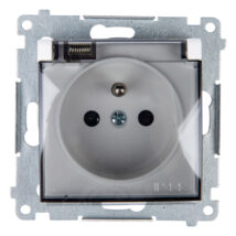 Simon 54 Gniazdo bryzgoszczelne z/u IP44 z klapką transparentną białe DGZ1BUZ.01/11A