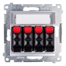 Simon 54 Gniazdo głośnikowe poczwórne srebrny mat DGL34.01/43