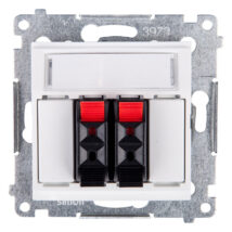 Simon 54 Gniazdo głośnikowe podwójne białe DGL32.01/11