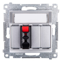 Simon 54 Gniazdo głośnikowe pojedyncze srebrny mat DGL31.01/43