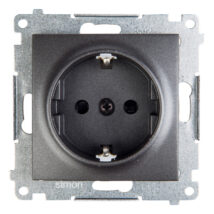 Simon 54 Gniazdo pojedyncze SCHUKO z/u 16A IP20 z przesłoną torów, szybkozłącza, antracyt DGSz1CZ.01/48