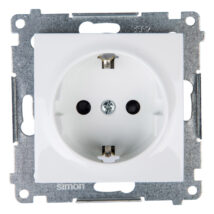 Simon 54 Gniazdo pojedyncze SCHUKO z/u 16A IP20 z przesłoną torów, szybkozłącza, białe DGSz1CZ.01/11
