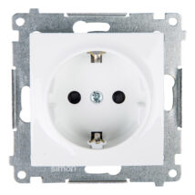 Simon 54 Gniazdo pojedyncze SCHUKO z/u 16A IP20 z przesłoną torów białe DGSz1Z.01/11