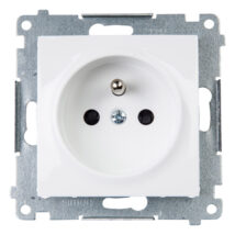 Simon 54 Gniazdo pojedyncze z/u 16A IP20 z przesłoną torów białe DGZ1Z.01/11