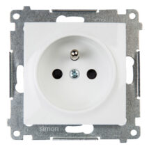 Simon 54 Gniazdo pojedyncze z/u 16A IP20 z przesłoną torów białe szybkozłącza, DGZ1CZ.01/11