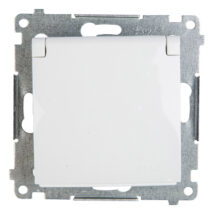 Simon 54 Gniazdo pojedyncze z/u 16A IP44 z przesłoną torów z klapką białe DGZ1BUZ.01/11