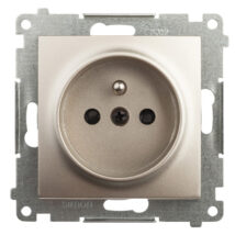 Simon 54 Gniazdo pojedyncze z/u 16A z przesłoną torów złoty mat DGZ1Z.01/44