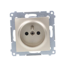 Simon 54 Gniazdo pojedynczne z/u 16A IP20 z przesłoną torów, szybkozłącza, złoty mat DGZ1CZ.01/44